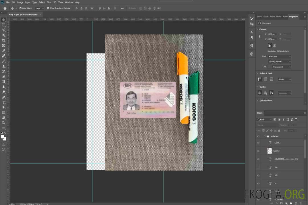 Photolook du permis de conduire de Bosnie-Herzégovine AVANT template